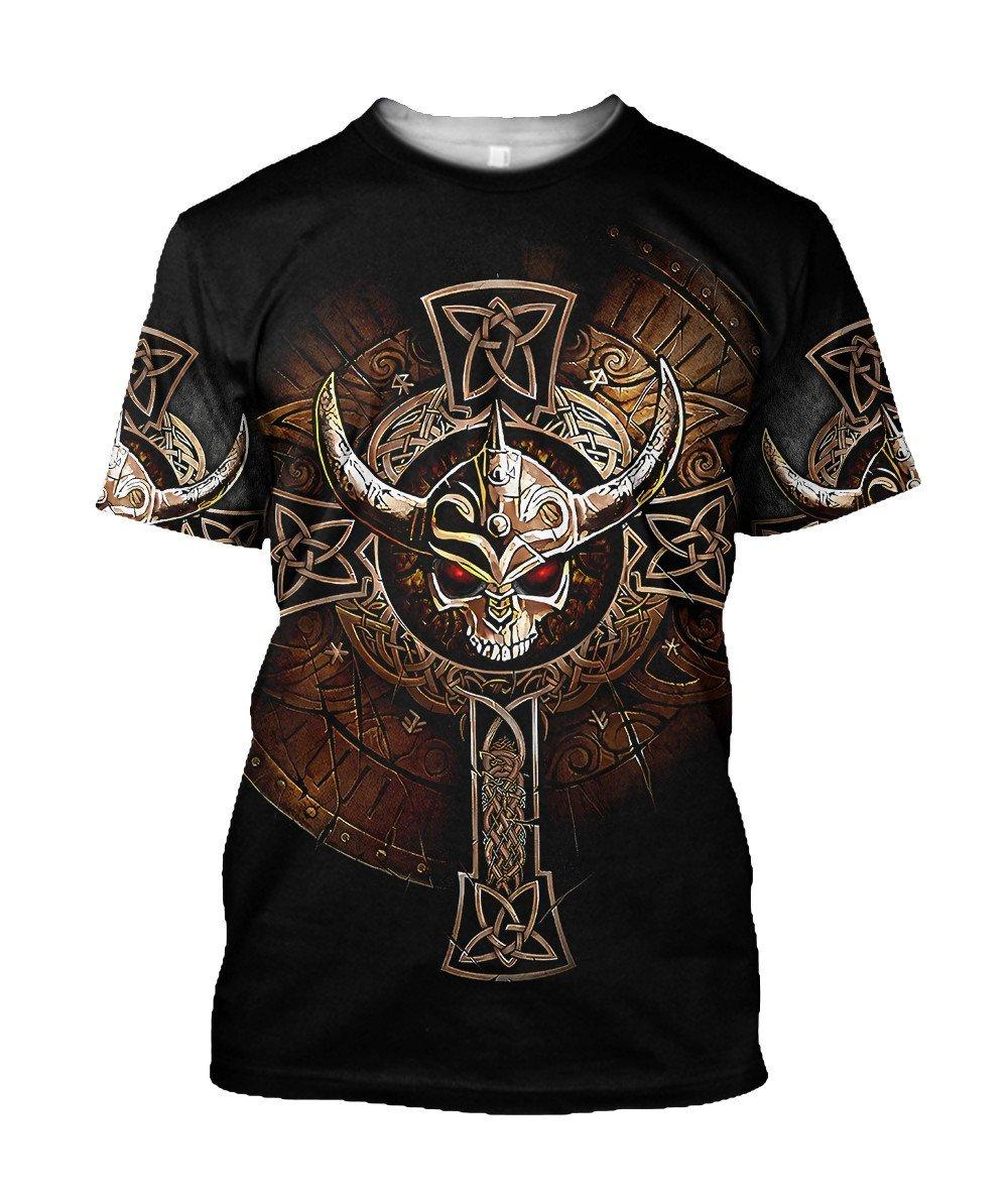 ETST 07 Zomer Viking grafische t-shirts Mannen Mode Persoonlijkheid Streetwear Europa en Amerika Hip Hop Casual Korte Mouw S