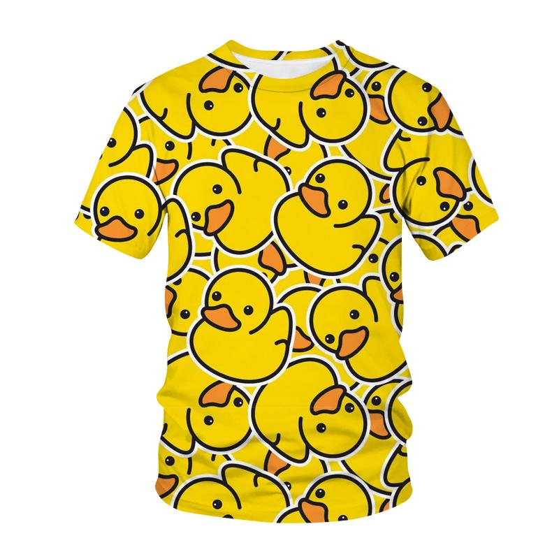 Baibao QIQI Dier Eenden 3D Print T-shirts Mode Cartoon Streetwear Mannen Vrouwen Shorts Mouw T-shirt Harajuku Kids Jongens Tees Tops Kleding XXXL