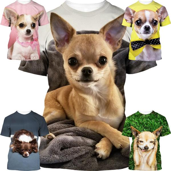 Xin nan zhuang Zomer Mode 3d Mannelijke en Vrouwelijke Dierlijke Hond Chihuahua T-shirt Top met korte mouw Schattig 6XL