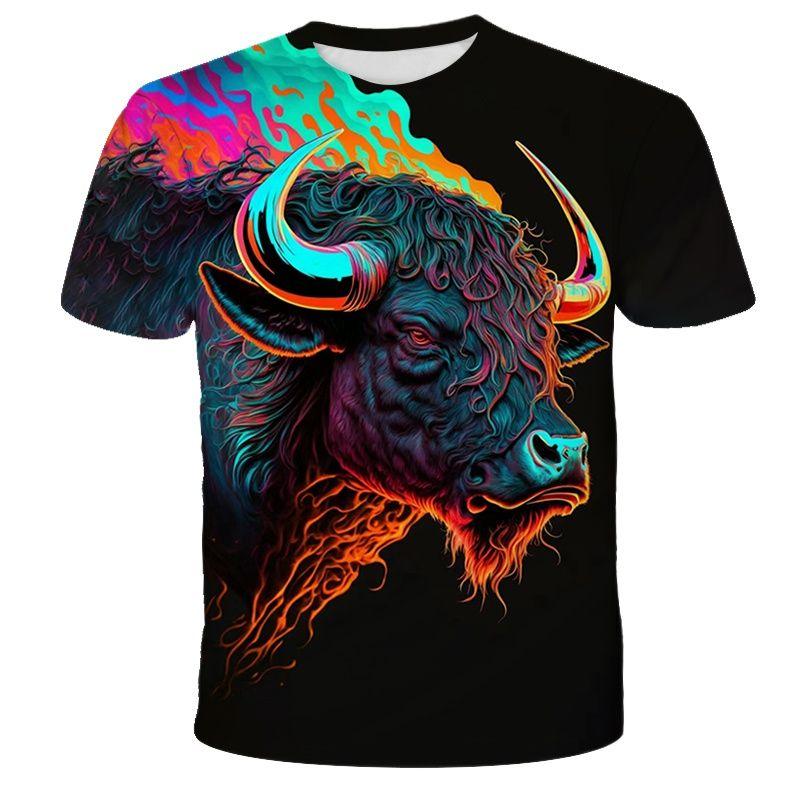 Baibao QIQI Dier Vee 3d Print Mannen En WomenT-shirt Zomer Klassieke Casual O Hals Korte Mouw Mode Losse Oversized Tops T-shirt mannen XXXL