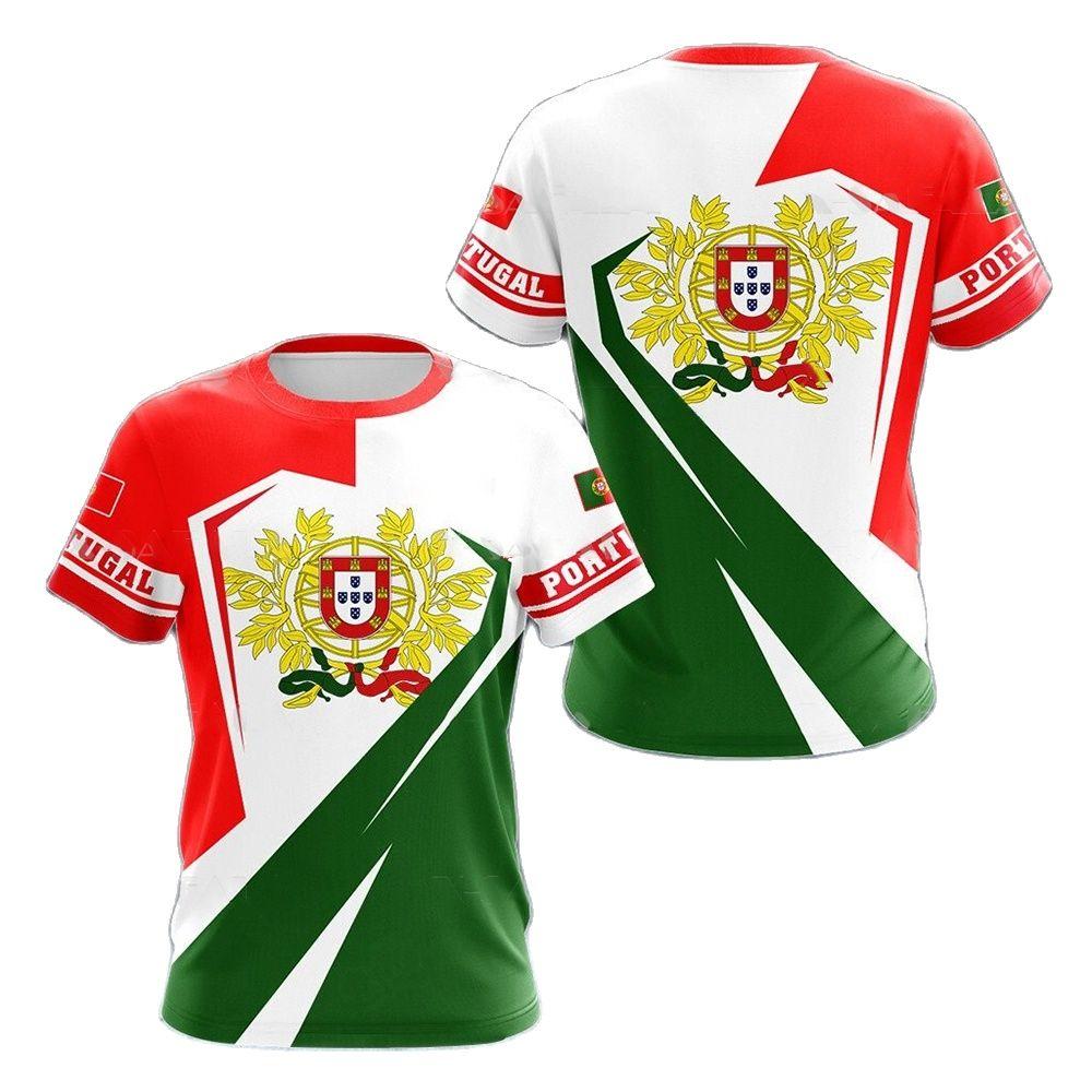 Baibao QIQI Portugal heren T-shirt vlag kleur nationaal embleem afdrukken unisex kleding zomer O hals korte mouw Memorial shirt herenkleding XXXL