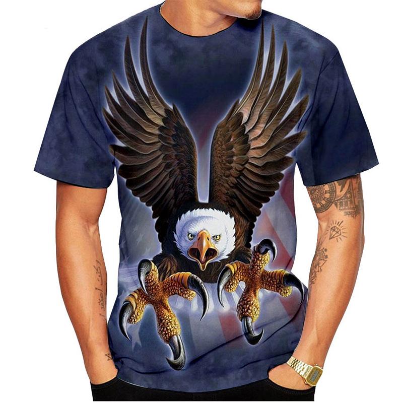 ETST WENDY 05 Europese en Amerikaanse Mode Eagle grafische t-shirts Zomer Mannen Trend Casual Persoonlijkheid Hip Hop Street style Gedrukte Tees Tops S