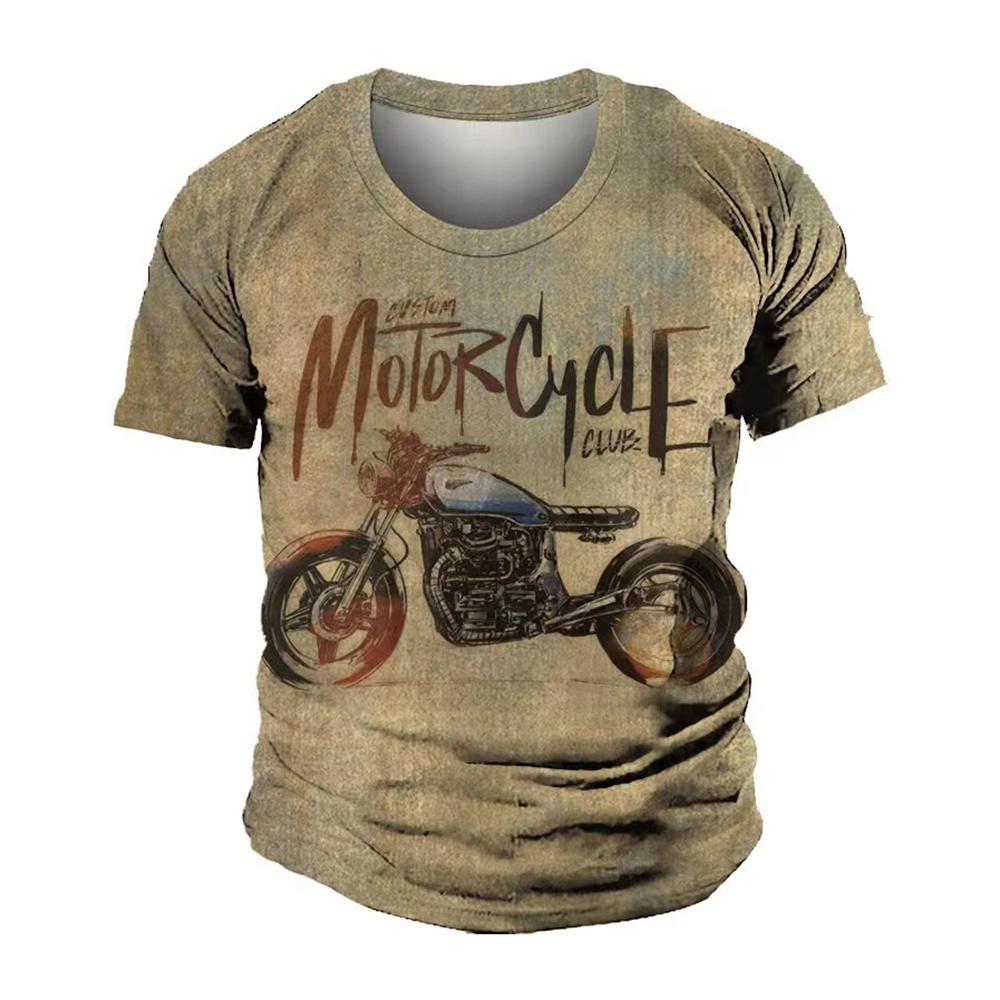 ETST 03 Motorfiets T-shirt mannen 3D auto print korte mouw tops street ride biker t shirt voor mens vintage t shirt oversized tee shirt man XL