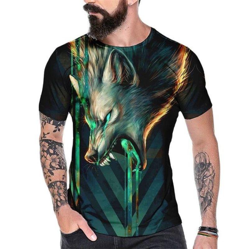 ETST 07 Mode 3D Tijger Gedrukt Heren T-shirt Casual O-hals Oversized Korte Mouw Zomer Straat Hip Hop Tops Animal Tees XL