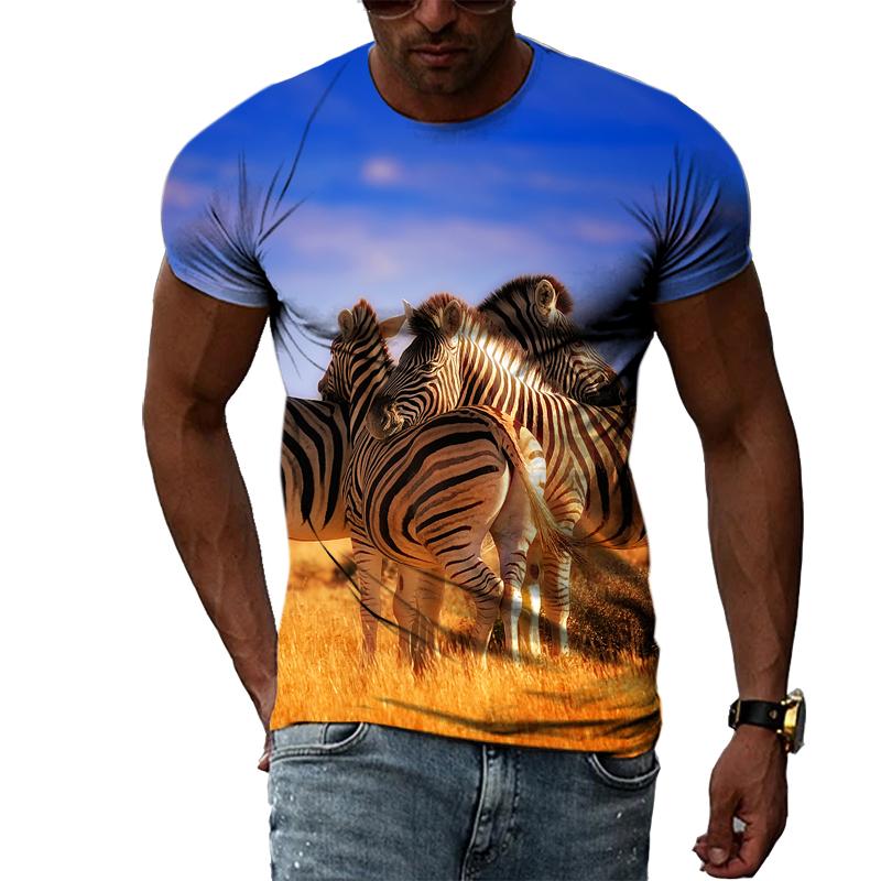 ETST WENDY 05 Zomer Mode Dier Zebra grafische t-shirts Voor Mannen Casual Persoonlijkheid 3D Bedrukte T-shirt Trendly Originele O-hals Korte Mouw S