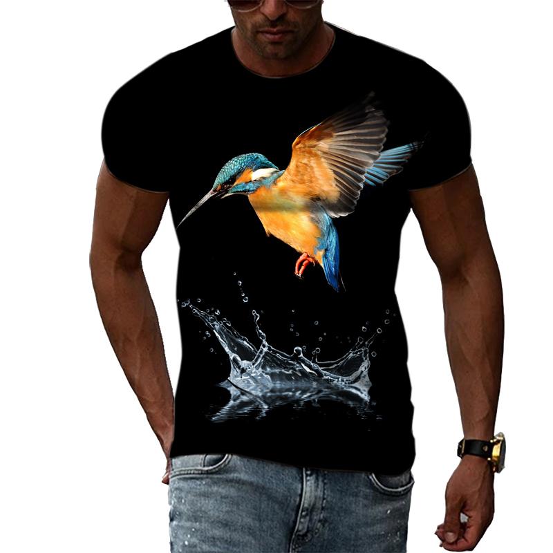 ETST WENDY 05 Zomer Mode Diverse Vogel grafische t-shirts Voor Mannen Casual 3D Print Dier Patroon T-shirt Trendly Hip Hop harajuku streetwear S