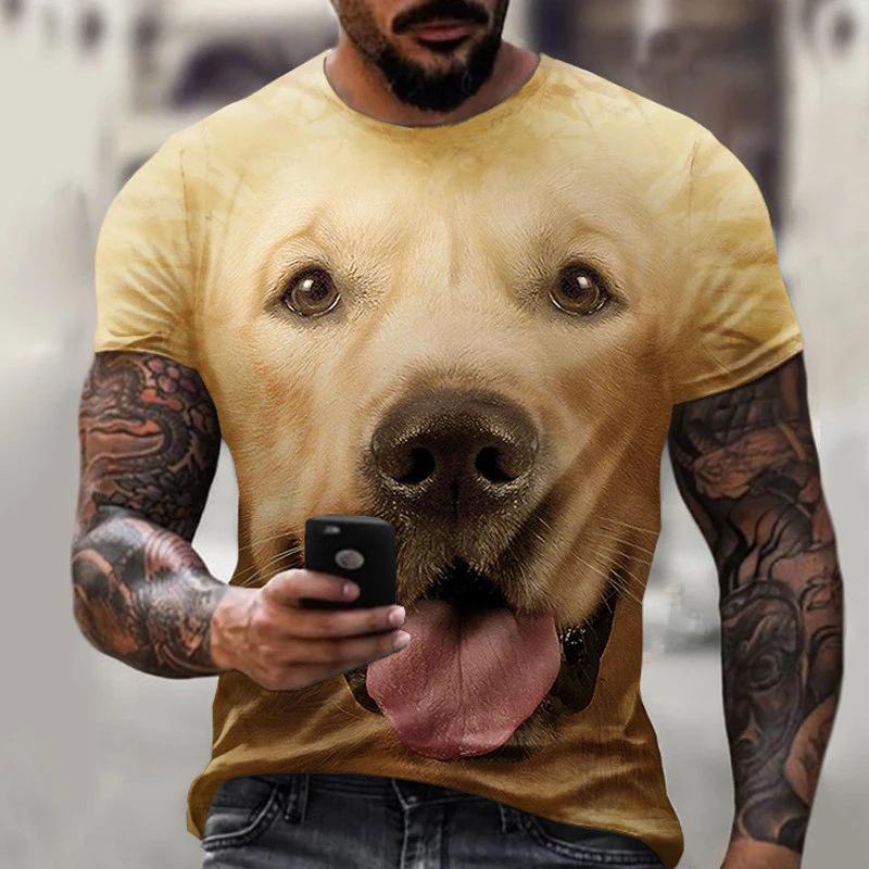 ETST 07 Heren T-shirt Met Hond Grafische 3D Volledige Print Hond Mannen Kleding Zomer Korte Mouw Casual Oversized T-shirt mode Tops 5XL