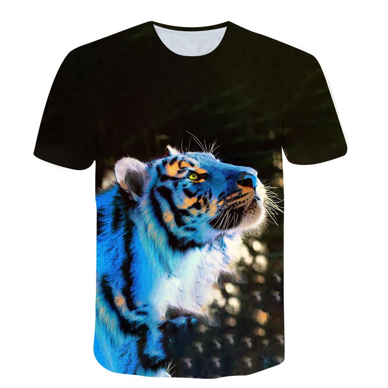 ETST WENDY 05 Nieuwe mode dominante tijger grafische t-shirts voor mannen zomertrend dierenpatroon T-shirt coole stijl persoonlijkheid t-shirt S