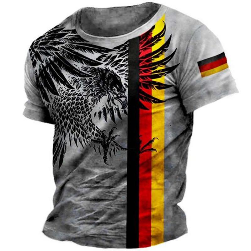 ETST 03 Casual overhemd met adelaarsprint | Heren Overhemd Print Eagle | Heren T-shirt Eagle - Vintage print XS