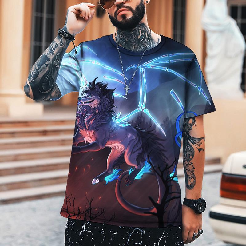 ETST 03 Frozen War Wolf Flame Wolf 3D-geprint herenjack met ronde hals Design Cool Fashion Street Trendy herenkleding van hoge kwaliteit 5XL XL