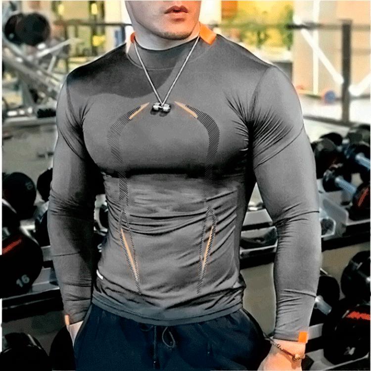 ForYourBeauty Heren Gym Sport T-shirt Shirts Slim fit T-shirt Heren Sneldrogend hardloopshirt Heren Workout Tees Fitness Tops Oversized T-shirt M rood