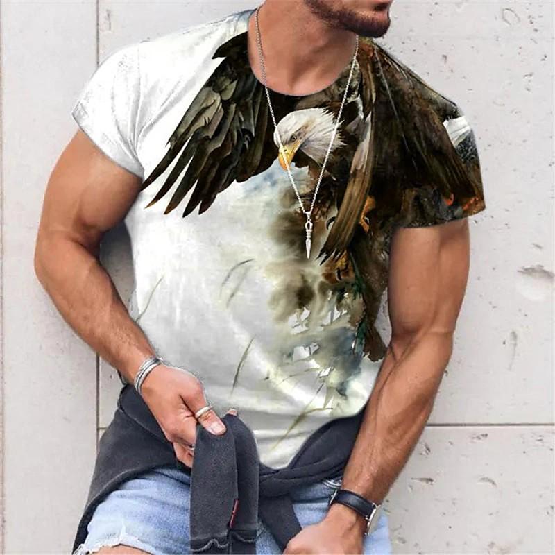 ETST WENDY 005 Eagle Nationale Vlag Print T-shirts Voor Mannen Zomer Ronde Hals Kleding Kleding Outdoor Casual Korte Mouw Losse Tops Tees 6XL XL