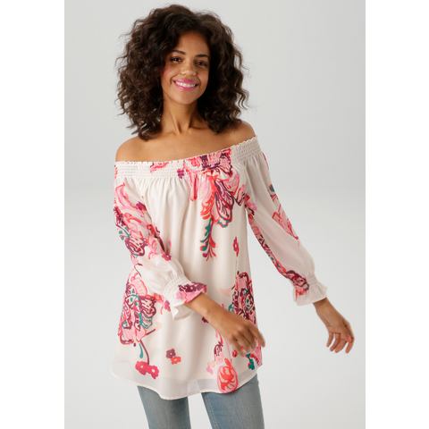 Aniston CASUAL Blouse zonder sluiting met extravagante bloemenprint - elk stuk is uniek - nieuwe collectie