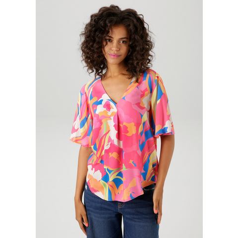 Aniston CASUAL Blouse zonder sluiting met fantasierijke, grafische print - nieuwe collectie