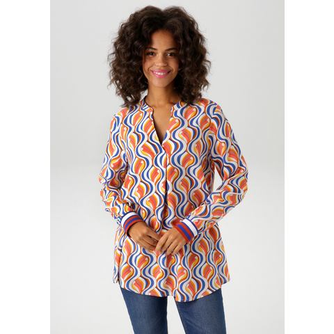 Aniston CASUAL Blouse zonder sluiting met interessant retro patroon - nieuwe collectie