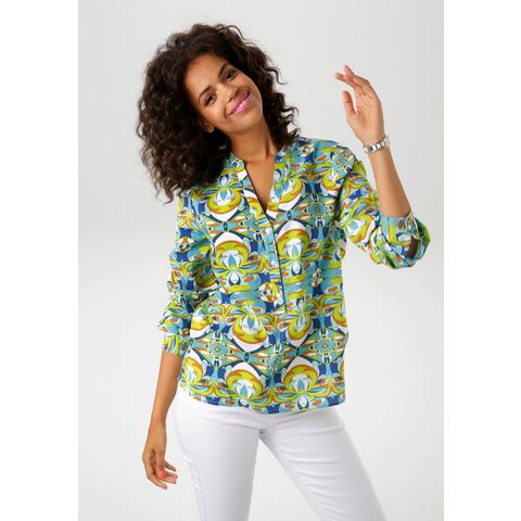 Aniston CASUAL Blouse zonder sluiting met extravagante, grafische print - nieuwe collectie