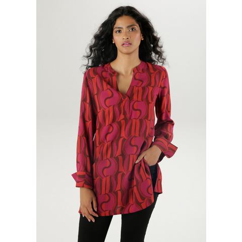 Aniston SELECTED Lange blouse met asymmetrische zoom en extra lange manchetten