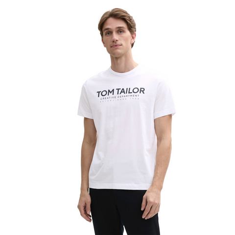 Tom Tailor Shirt met ronde hals met logoprint