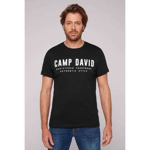 CAMP DAVID T-shirt met logoprint voor