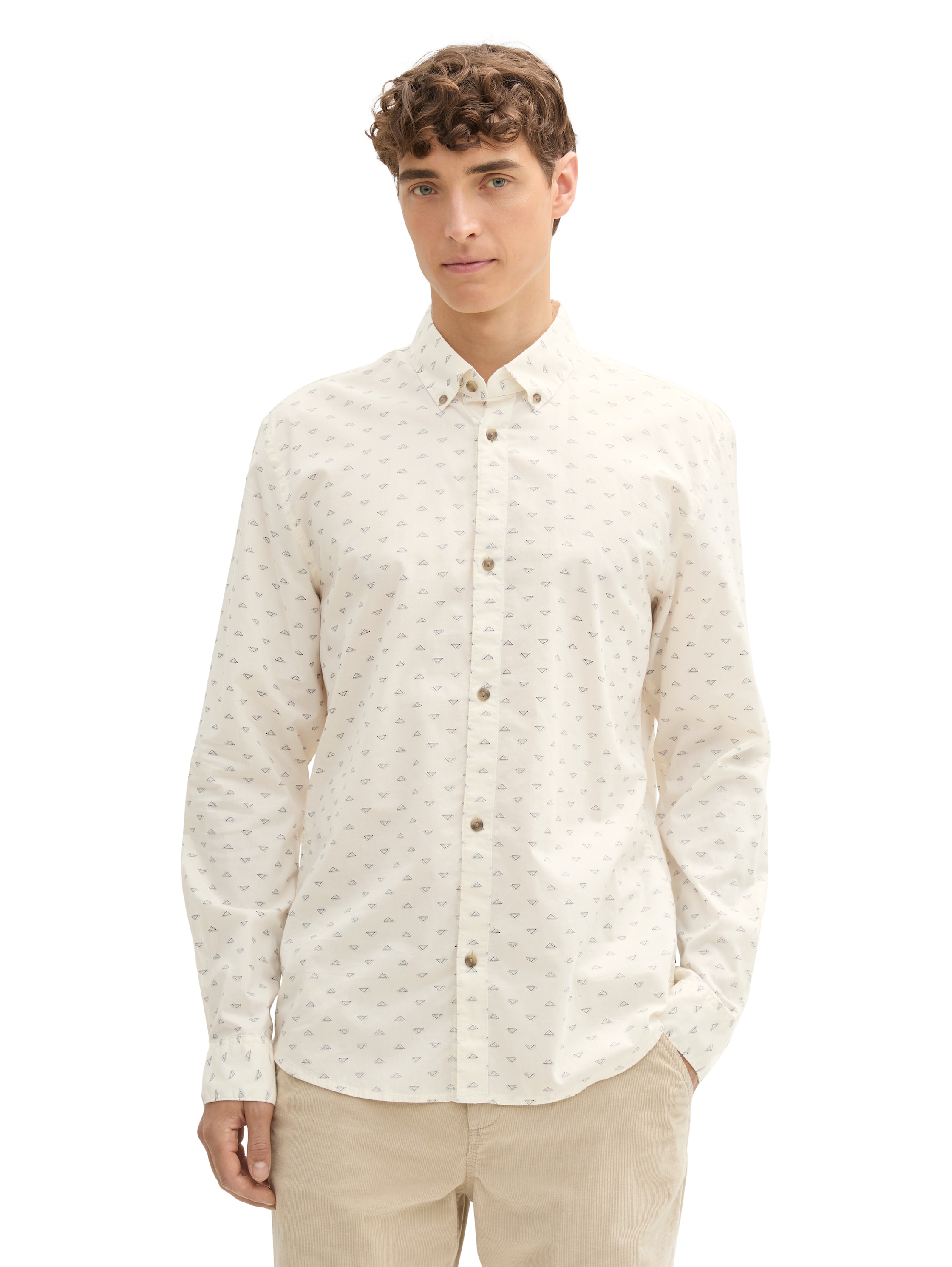 Tom Tailor Fitted printed poplin shirt