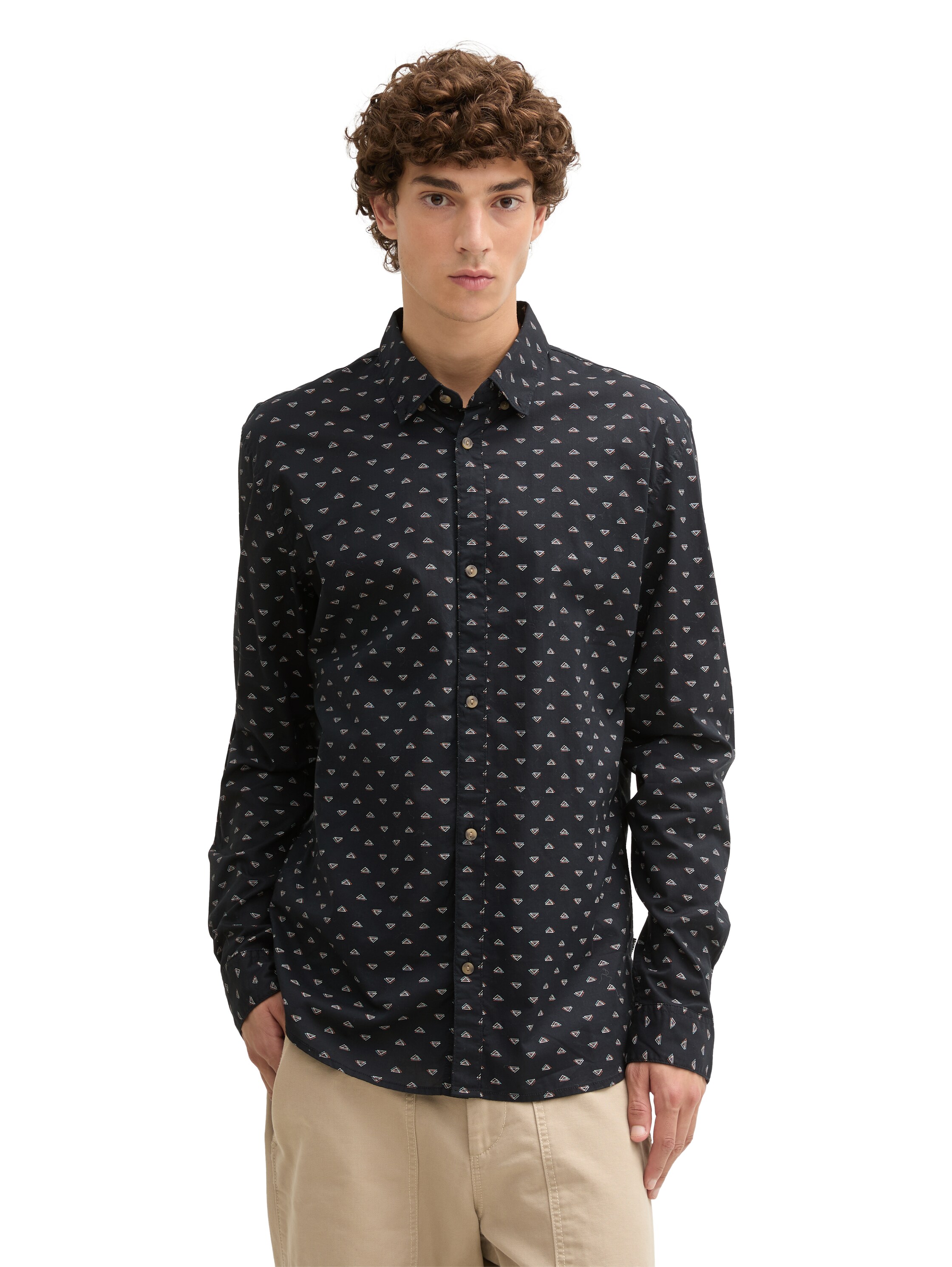 Tom Tailor Fitted printed poplin shirt