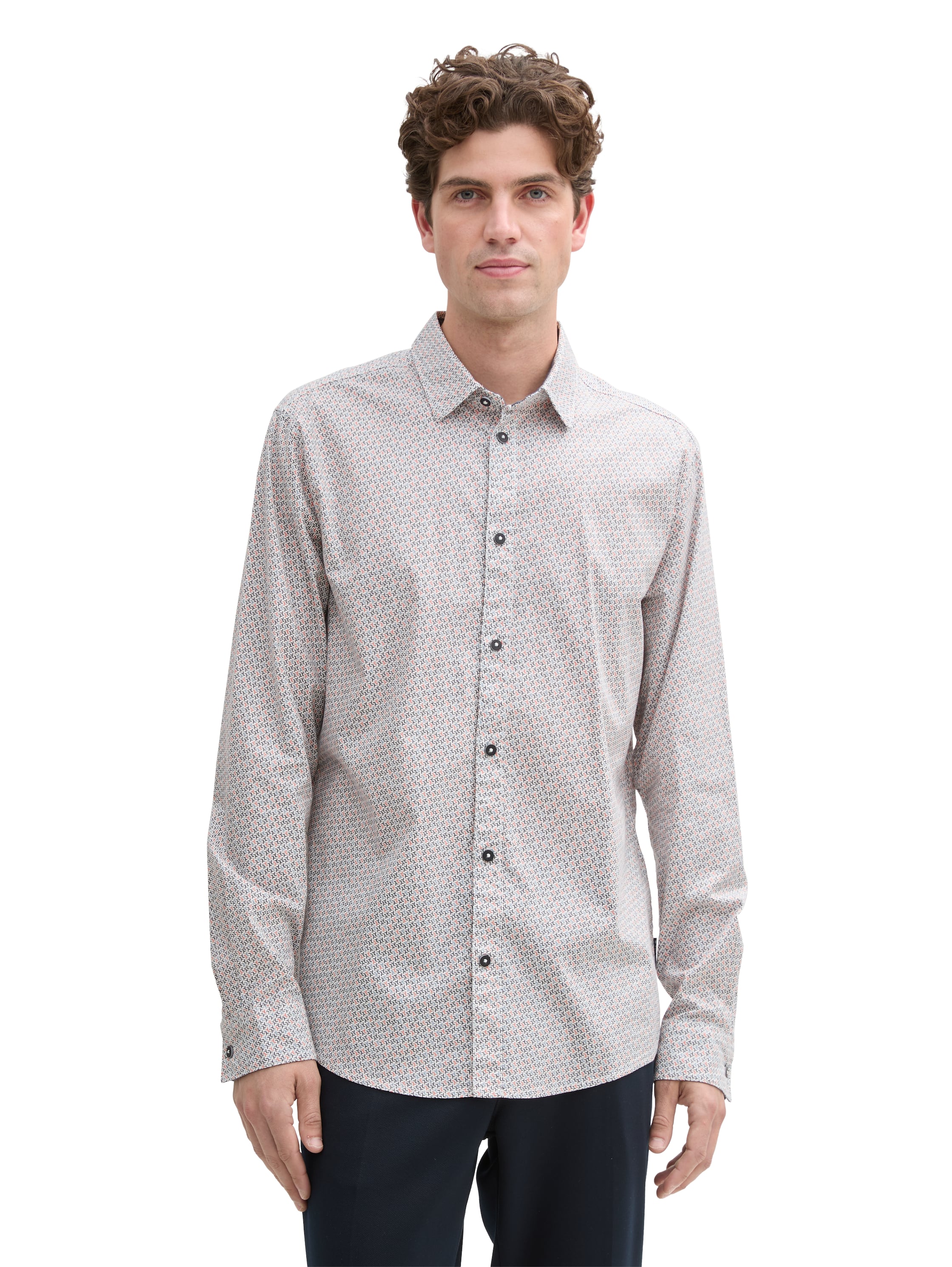 Tom Tailor Fitted printed stretch shirt