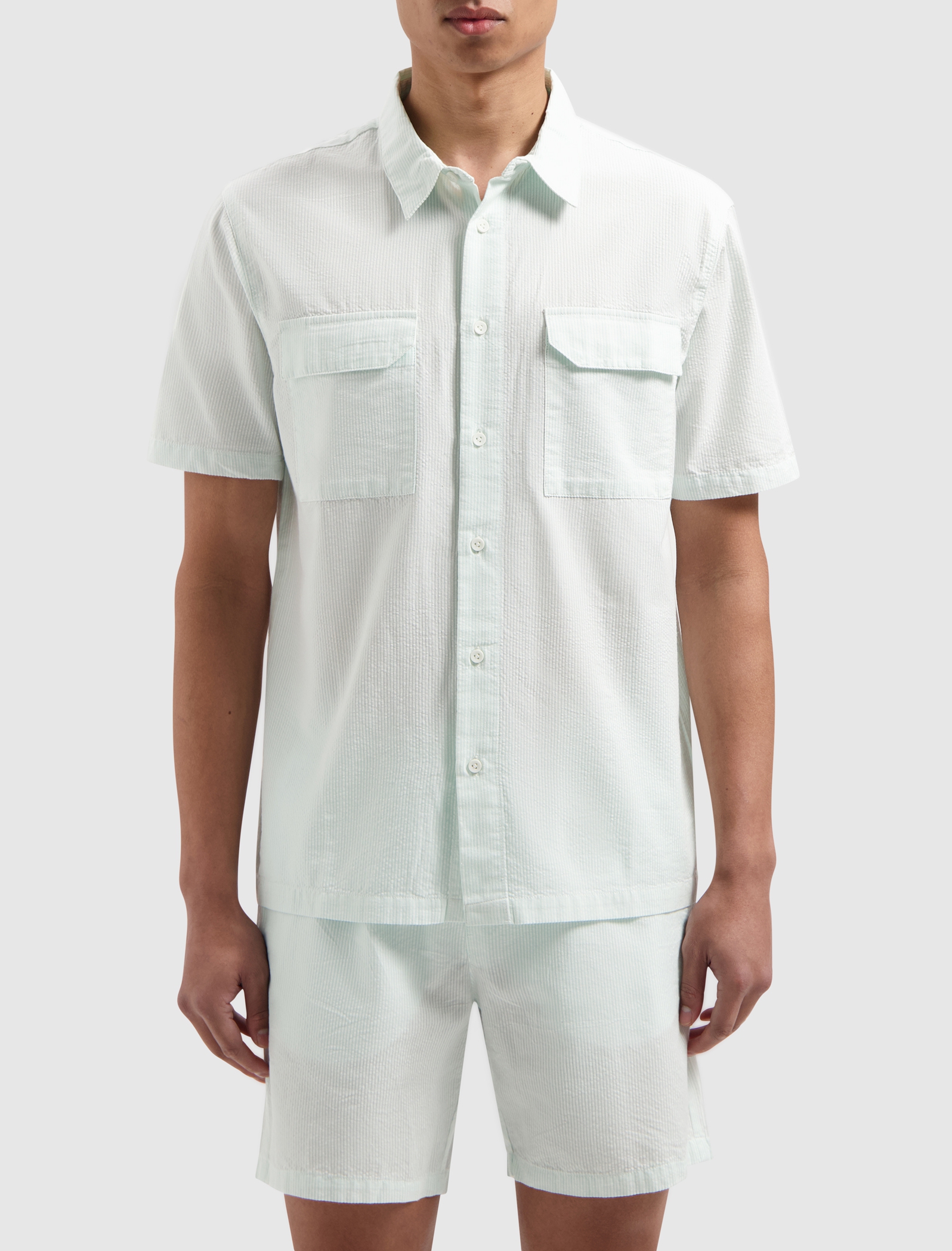 Pure Path Pinstripe short sleeve shirt