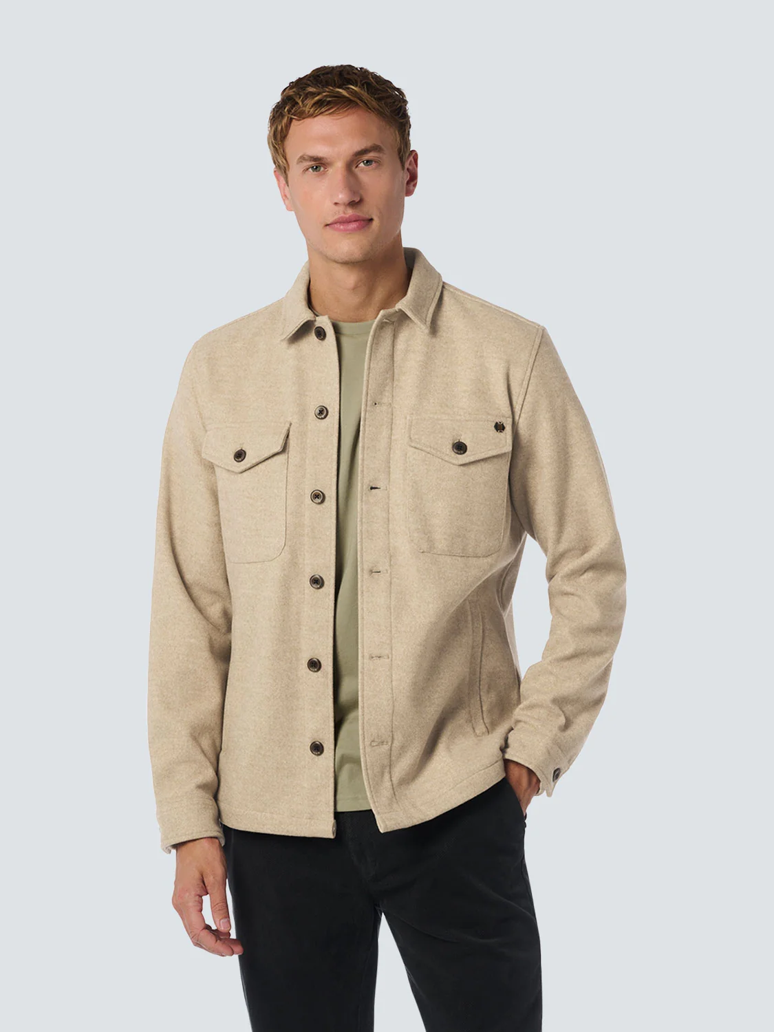 No Excess Heren overshirt 25510903 043 khaki