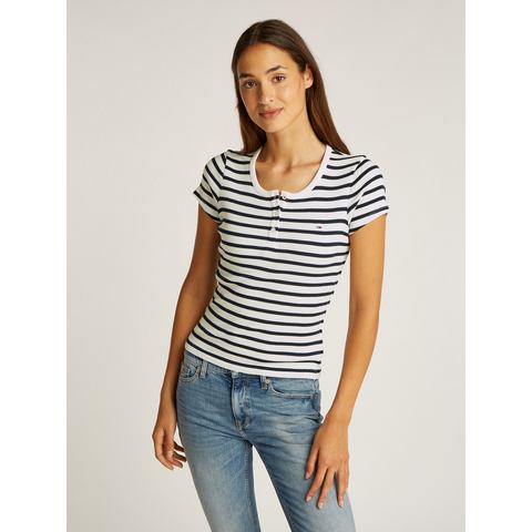 TOMMY JEANS T-shirt TJW SLIM BUTTON RIB C-NECK SS