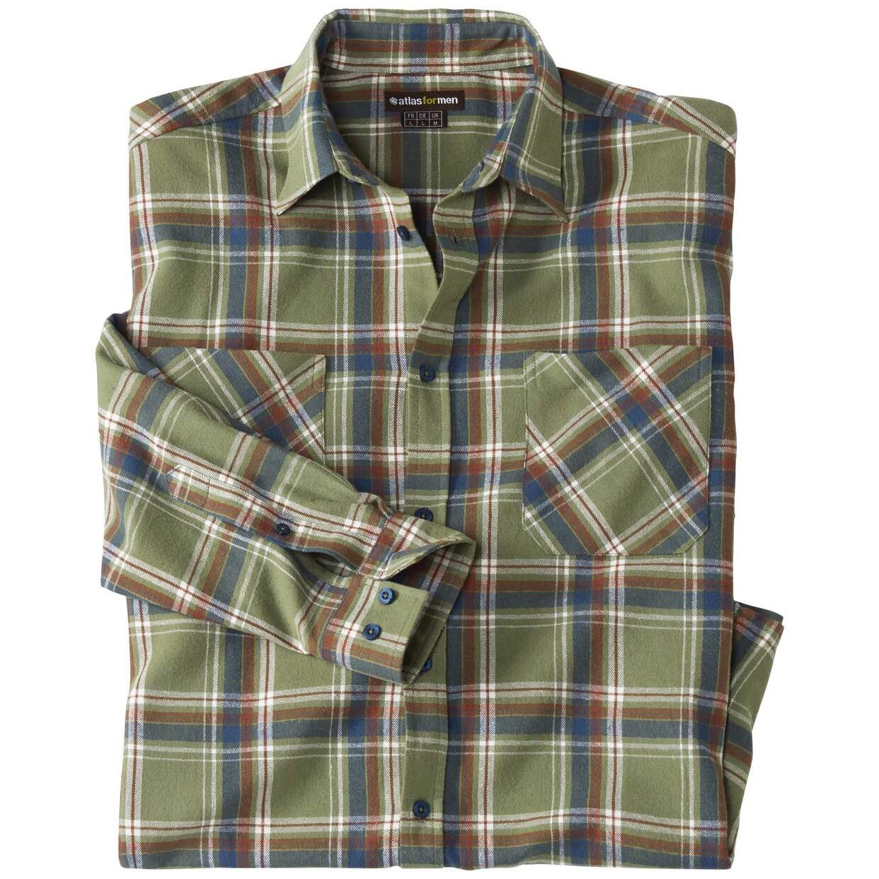 Atlas For Men Heren overhemd met contrast flanel