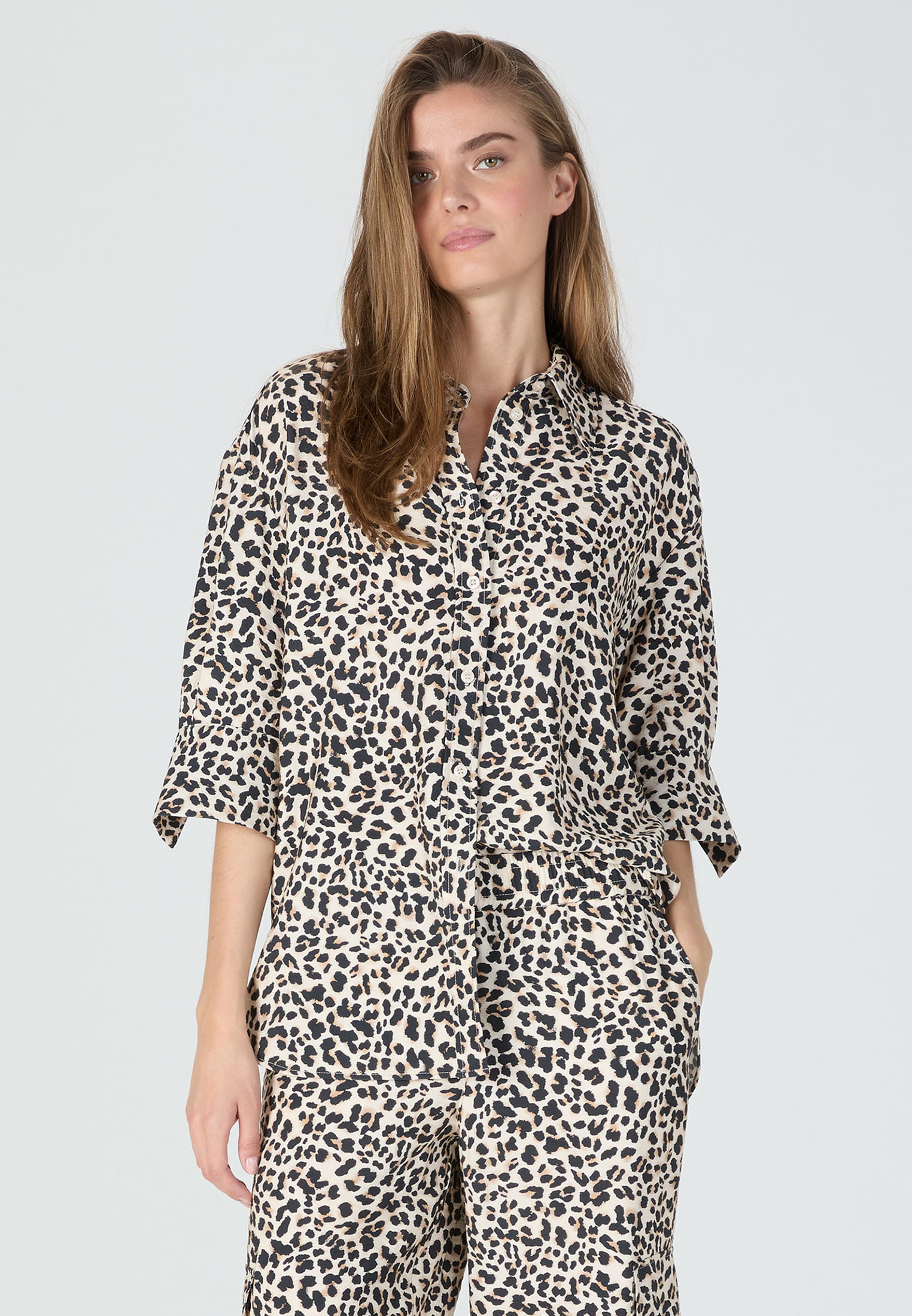 MARC AUREL Oversize Hemd mit Leopardenprint