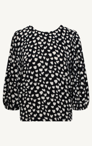 Jurkjes Puff Sleeve Top Lilly Cheetah Zwart