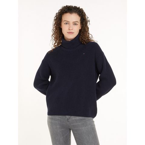 Tommy Hilfiger Gebreide trui CO CARDI STITCH ROLL-NK SWEATER