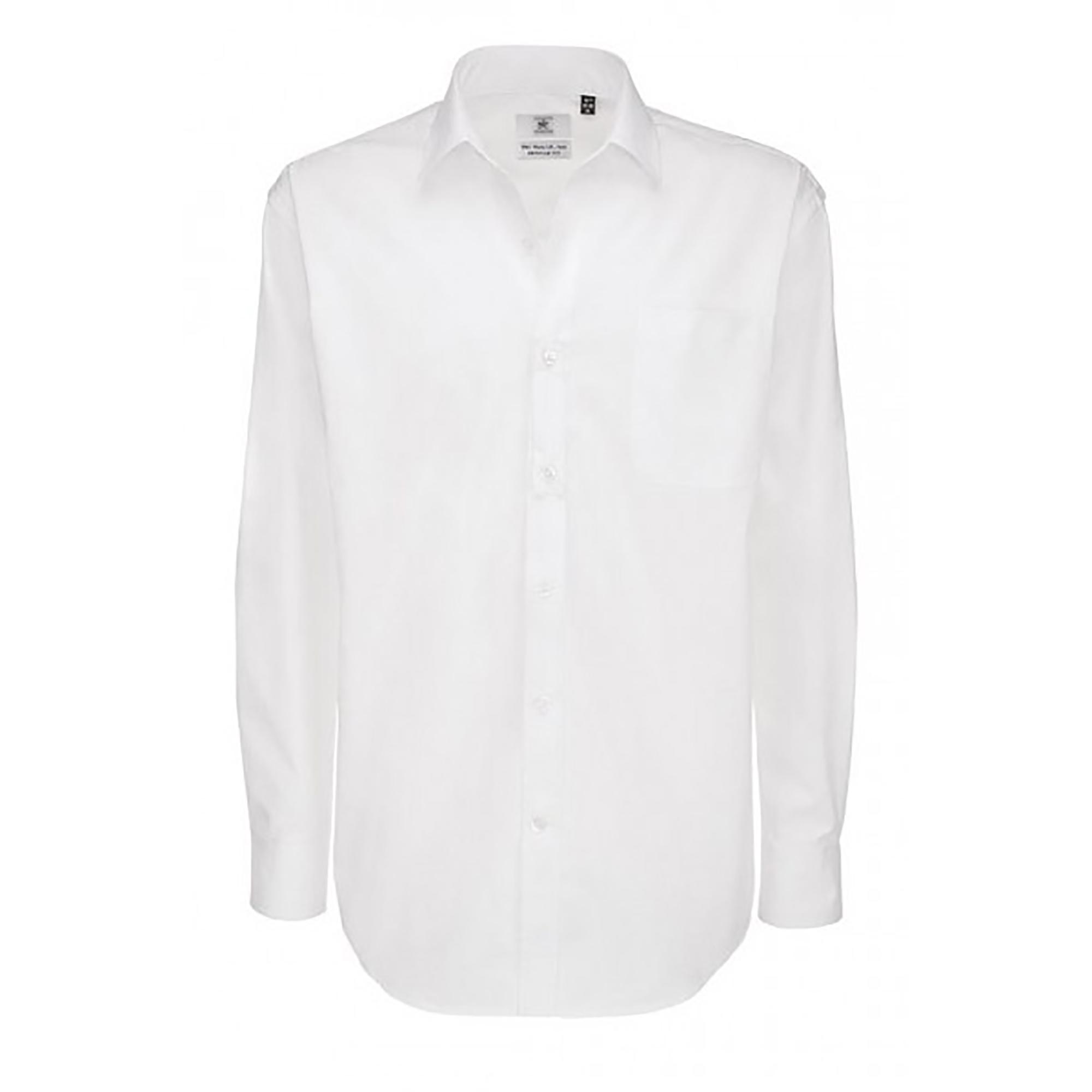 B and C B&c herenshirt met lange mouwen van katoen met scherpe keperstof / herenshirts