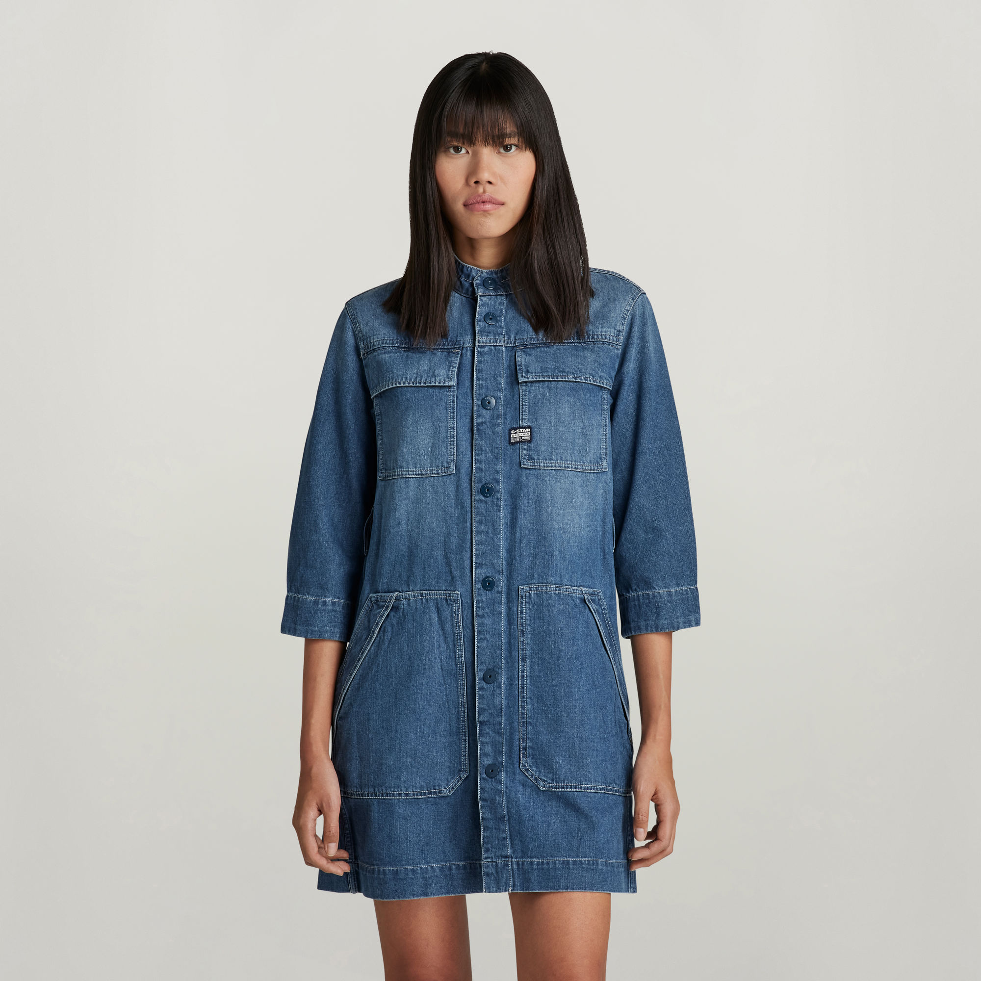 G-Star RAW Overhemdjurk - Midden blauw - Dames