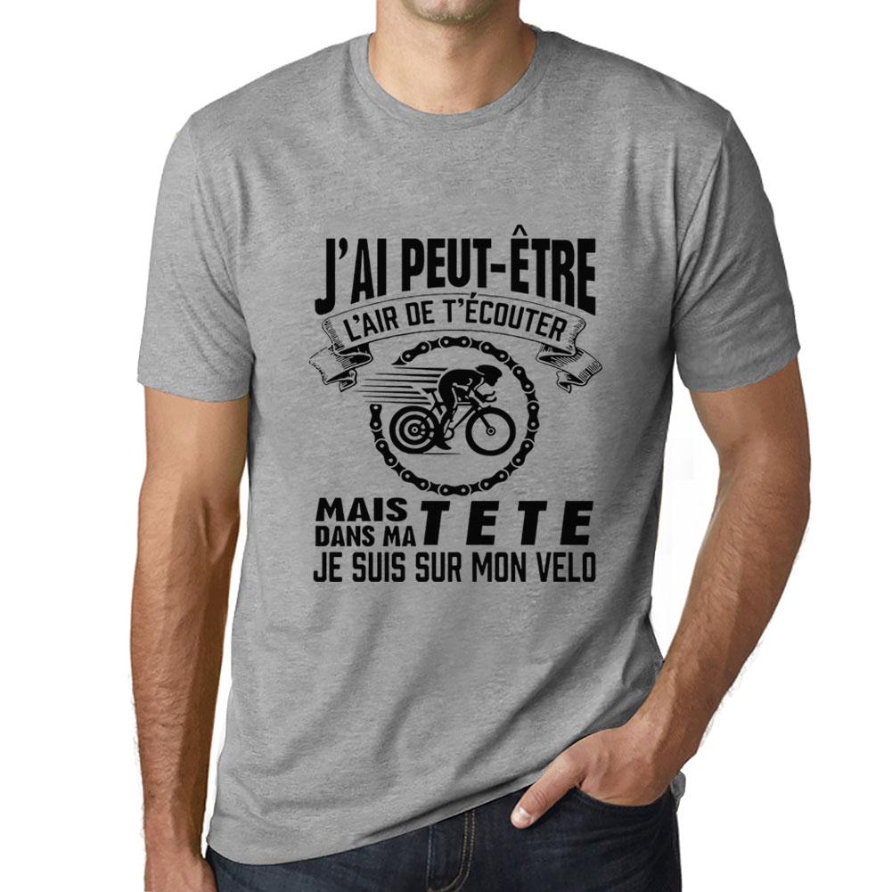 Ultrabasic Heren T-shirt J'AI Peut-Étre L'air De T'Écouter mais dans Ma Tete Je suis sur Mon Vélo T-shirt XS wit