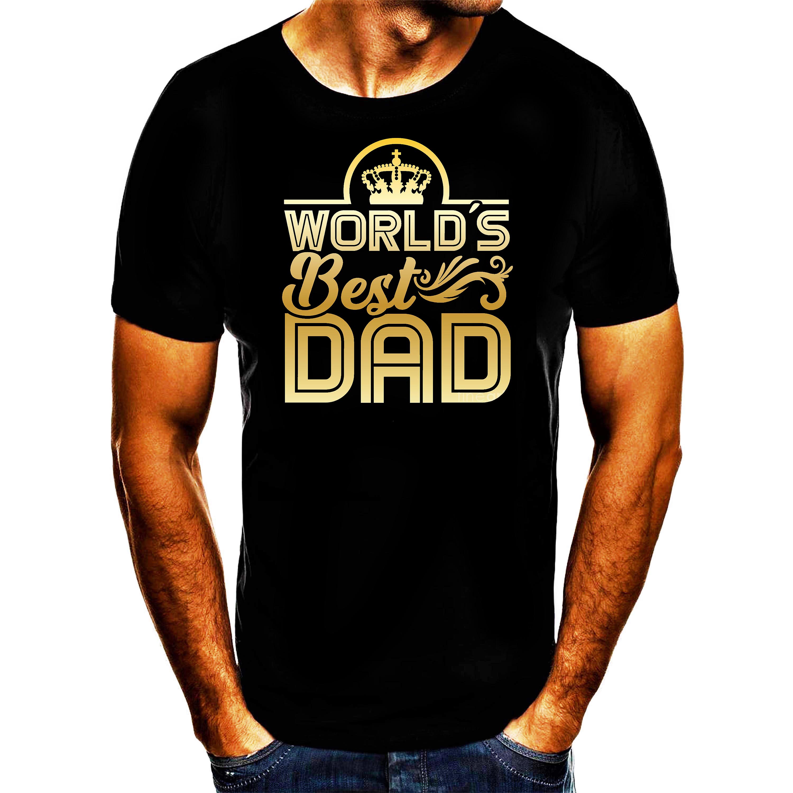 Shirtbude World best Dad, Weltbester Vater Print Tshirt XS