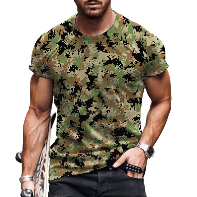 Nihao Heren Camo T-Shirts Korte Mouw Ronde Hals Zomer Workout Sport Casual Tops Oversized Losse Ademende Street Male Tees 6XL 5XL