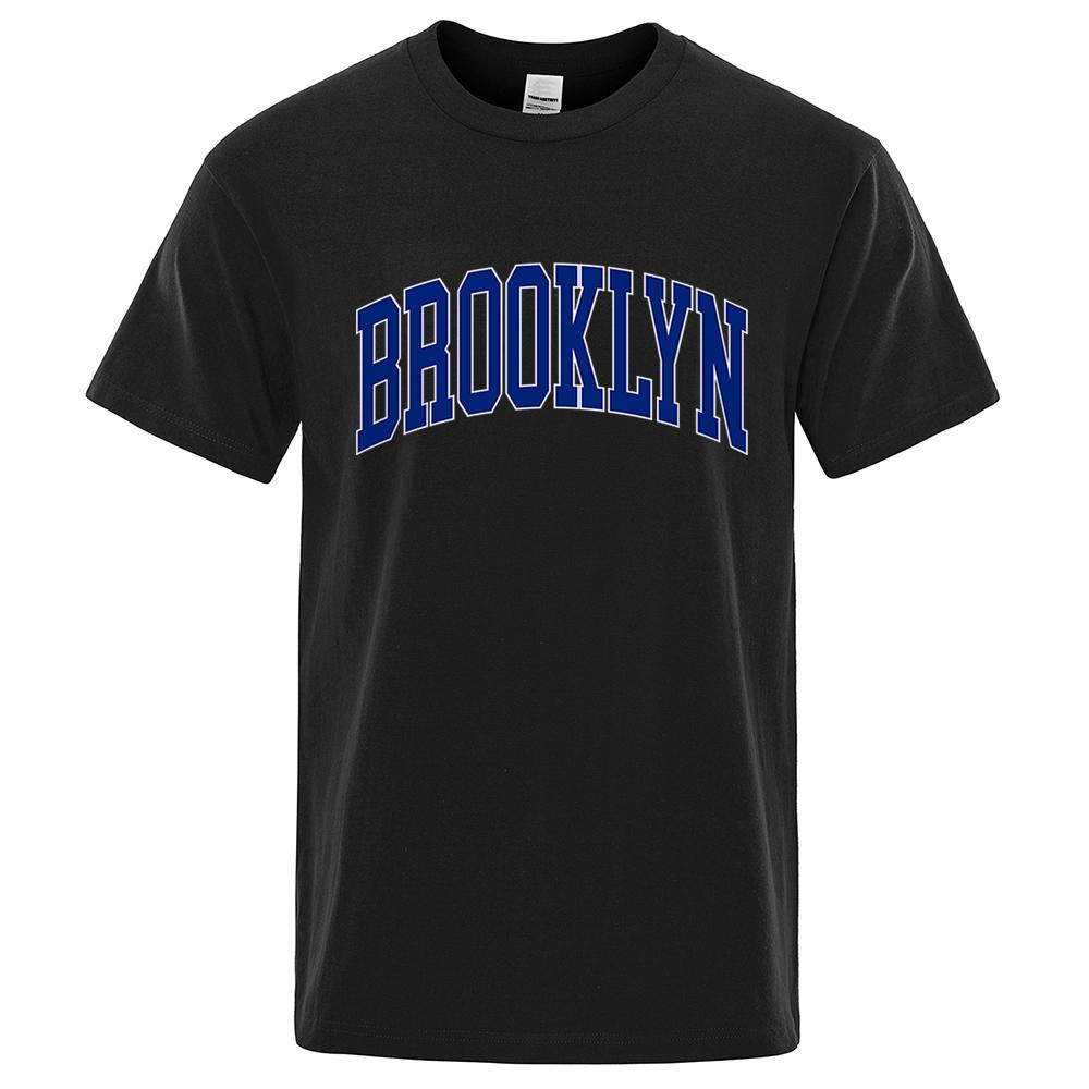 Boutique sports suit series 2 Heren- en dames-T-shirts Brooklyn New York City Letter Printing Heren T-shirts Vintage Ademend Tops Hoge kwaliteit Casual T-shirt Katoen L