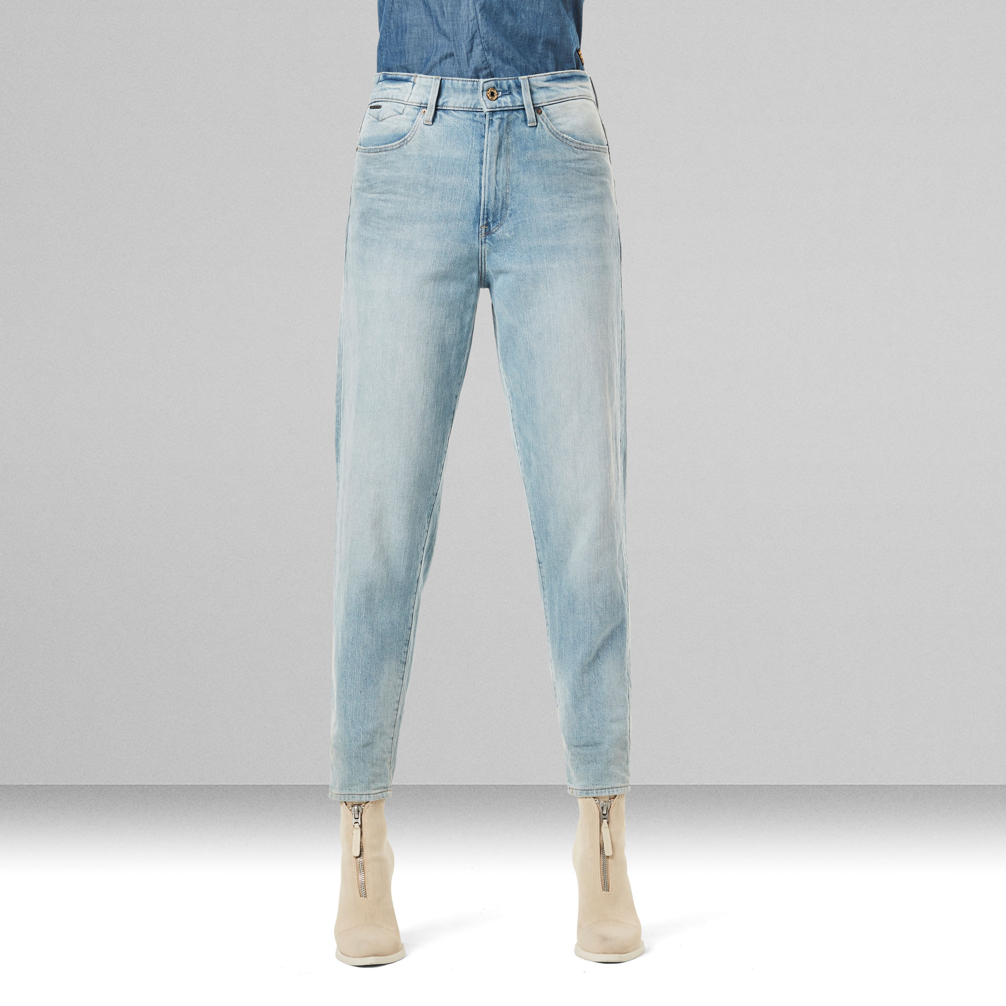 G-Star RAW Janeh Ultra High Mom Ankle Jeans - Lichtblauw - Dames