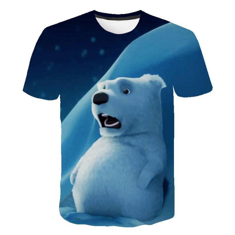 ETST 07 Ijsbeer 3D Grafisch Heren T-shirt met korte mouwen Zomer Mode Schattig Dier Casual Persoonlijkheid O Kraag Top S