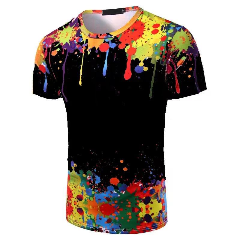 WowClassic Zomergradiënt 3D-printen Tees Man Digitaal T-shirt met korte mouwen voor heren Plus Size S