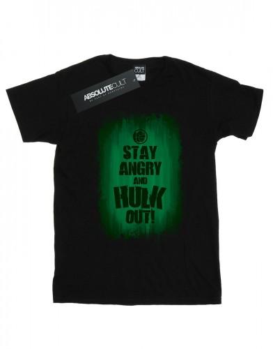 Marvel Heren Hulk Blijf Angry T-shirt L zwart