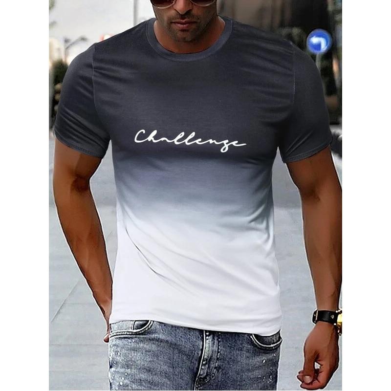 ETST 03 Vintage heren T-shirt 3D Gradiënt Print Korte Mouw Tops Zomer Casual Street Fashion T-shirt Oversized T-shirt Mannen kleding 6XL