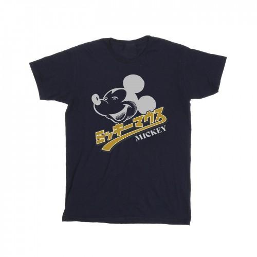 Disney Heren Mickey Mouse Japans T-shirt L marineblauwe kleur