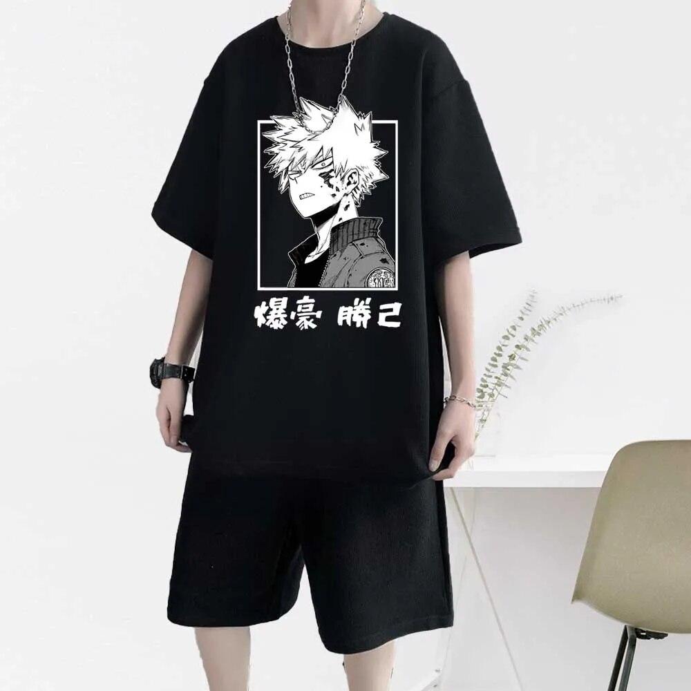 Xuhaijian02 Mijn Hero Academia T-shirts Casual Shorts Heren Sets Anime Oversized T-shirt Mannen Trainingspakken Joggingbroek Set Zomer Sportkleding 4XL