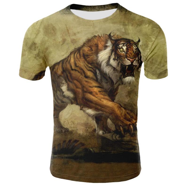 HerSight Losse Zomer Tops Mannen Plus Size Kleding Dier 3D Print T-shirt Paar Wolf Patroon Tees O Hals Korte Mouw top Ademende Man Shirts XS