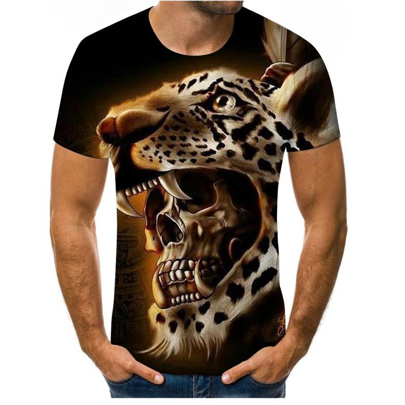 ForYourBeauty Mannen T-shirt Zomer Sportwear Outfits Vintage Dier 3D Tops Heren Streetwear Tijger Wolf Patroon Tee Shirts S