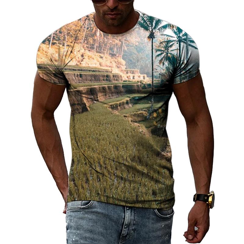 Subilier Zomermode Creatief Afbeelding Heren T-shirt Print Gepersonaliseerde Jungle Adventure Made In China Ronde hals Top met korte mouwen XS