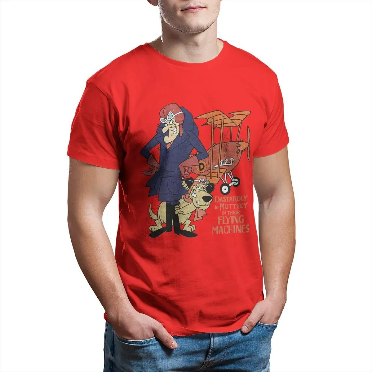 Boutique sports suit series 2 Heren Dastardly Muttley Flying Machines Wacky Races Cartoon T-shirts Katoenen kleding O-hals T-shirt Grafisch bedrukte T-shirts XS